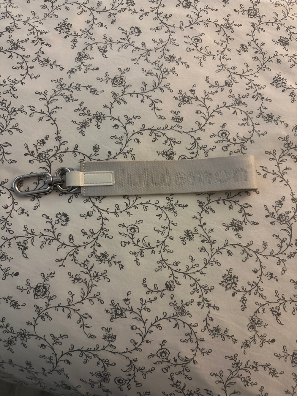 lululemon athletica beige cream key fob strap